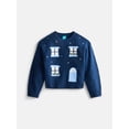 thumbnail image 1 of Wonder Nation Girls Home Crewneck Sweater, Sizes 4-18, 1 of 3