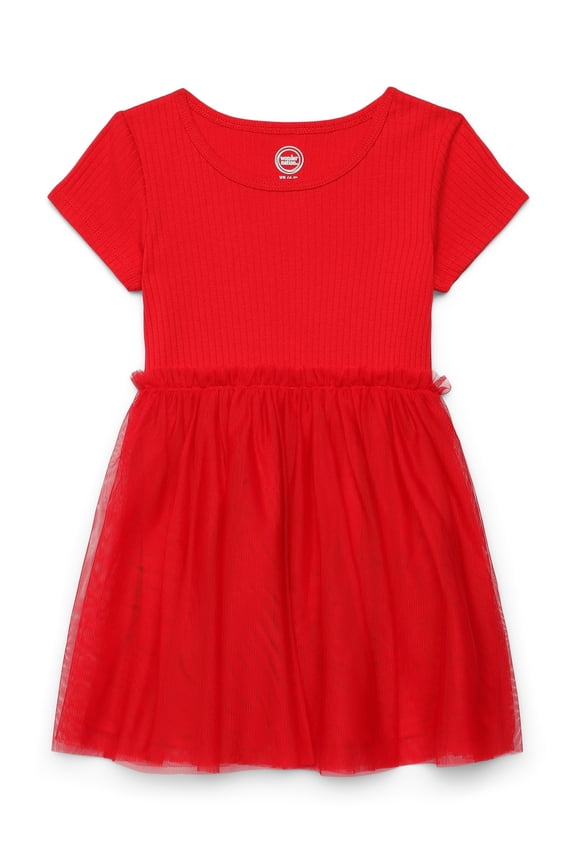 Girls Tutu Dress with Short Sleeves, Sizes 4-18 & Plus