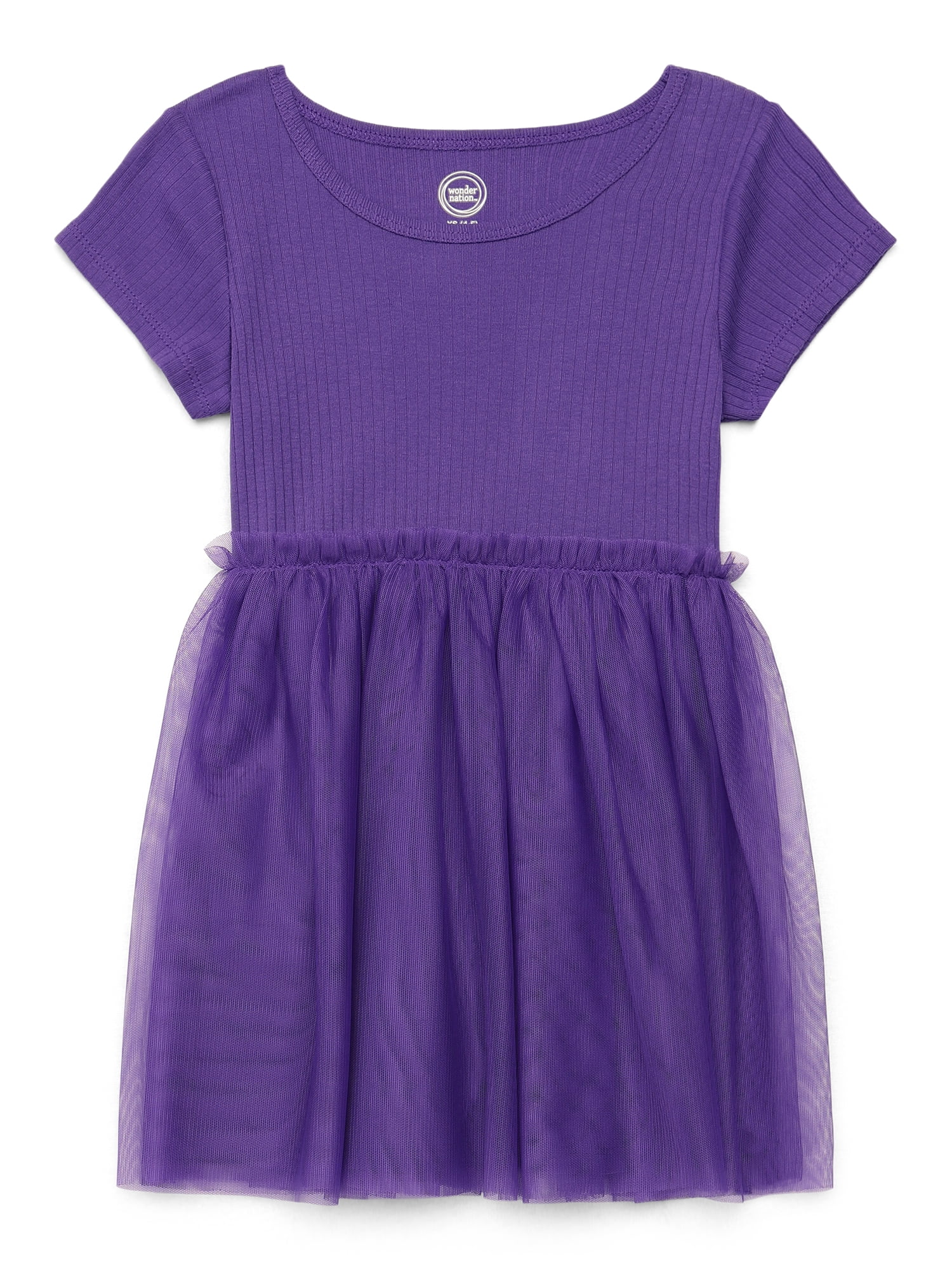Wonder Nation Girls Tutu Dress with Short Sleeves, Sizes 4-18 & Plus