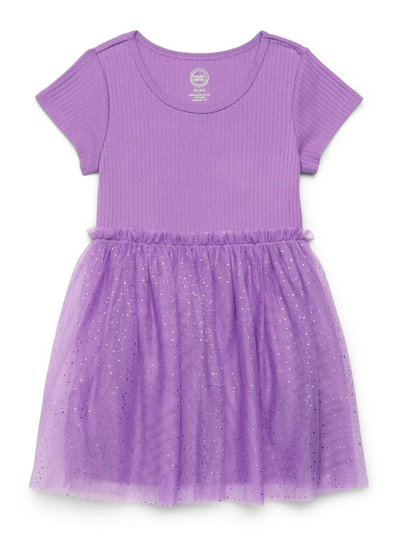 Girls Tutu Dress with Short Sleeves, Sizes 4-18 & Plus