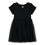 WONDER NATION Girls Short Sleeve Solid Tutu Dress, Sizes 4-18 & Plus