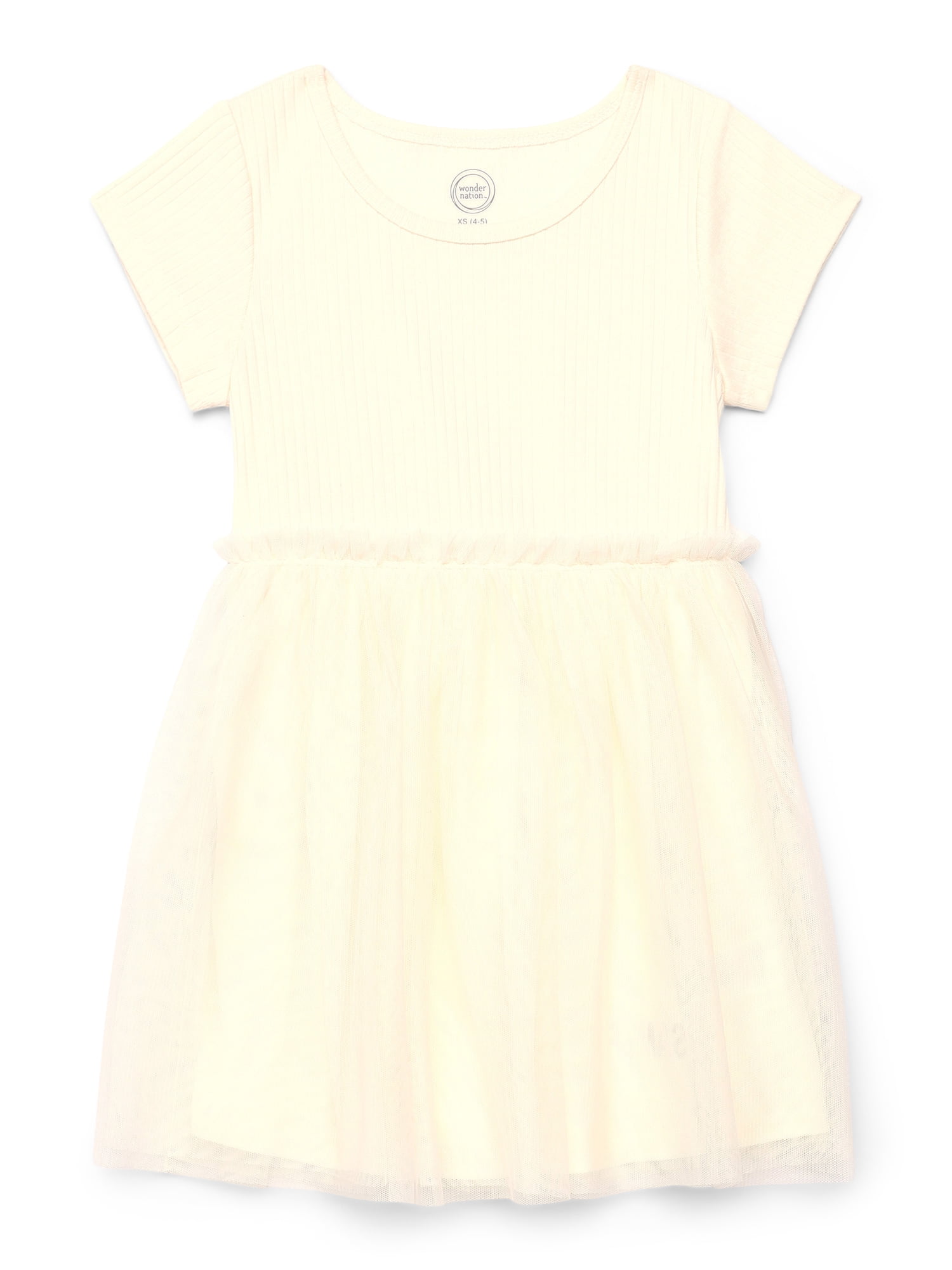 Wonder Nation Girls Tutu Dress with Short Sleeves, Sizes 4-18 & Plus