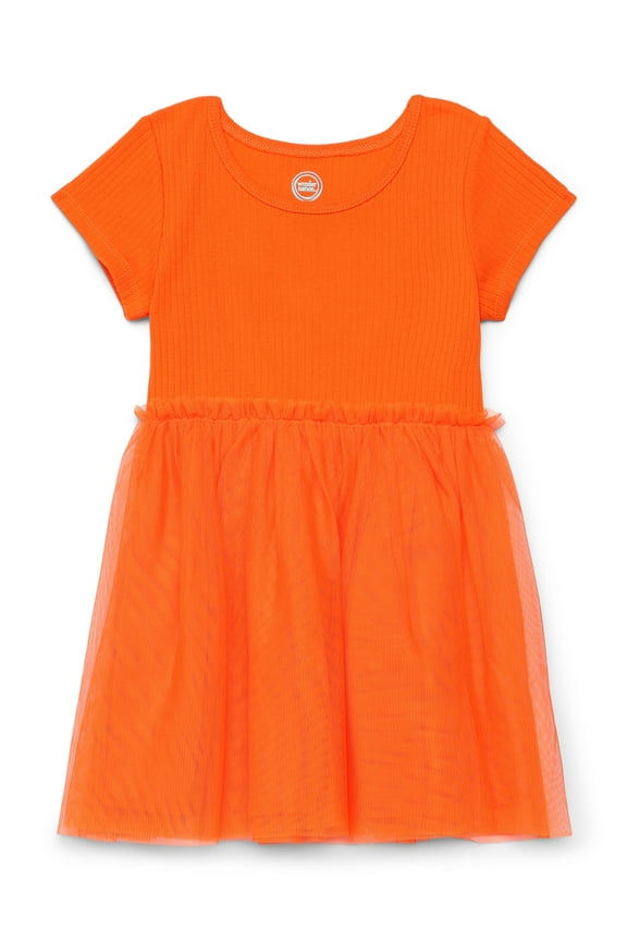Girls Short Sleeve Solid Tutu Dress, Sizes 4-18 & Plus