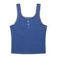 thumbnail image 1 of Wonder Nation Tween Girls Henley Tank Top with Lace Trim, Sizes 4-18, 1 of 3