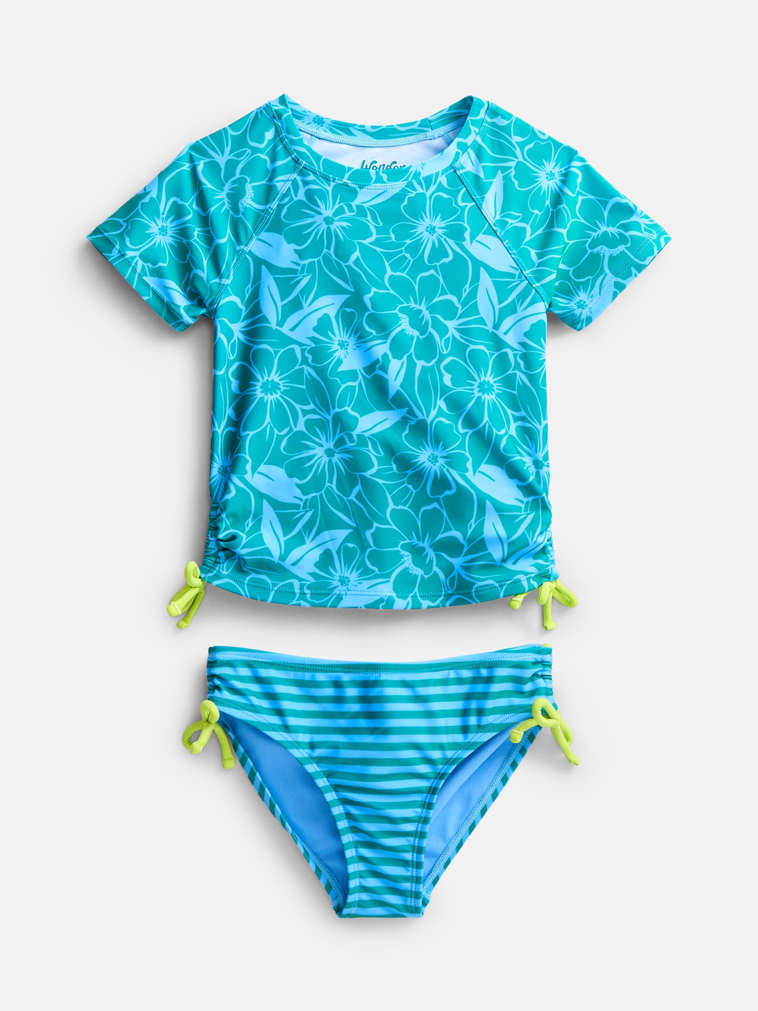Wonder Nation Girls Rash Guard Set, 2 Piece, Sizes 4-16