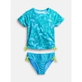 thumbnail image 1 of Wonder Nation Girls Rash Guard Set, 2 Piece, Sizes 4-16, 1 of 3