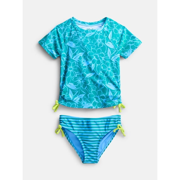 Wonder Nation Girls Rash Guard Set, 2 Piece, Sizes 4-16