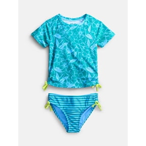Wonder Nation Girls Rash Guard Set, 2 Piece, Sizes 4-16