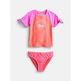 thumbnail image 1 of Wonder Nation Girls Rash Guard Set, 2 Piece, Sizes 4-16, 1 of 3
