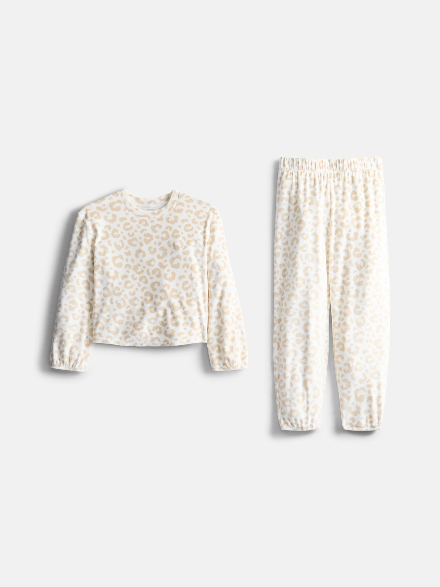 Wonder Nation Girls Velour Long Sleeve Top and Sleep Pants, 2-Piece Pajama Set, Sizes 4-18