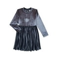 thumbnail image 1 of Wonder Nation Girls Velour Pleated Midi Dress, Sizes 4-18 & Plus, 1 of 3
