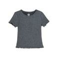 thumbnail image 1 of Wonder Nation Girls Waffle Top with Short Sleeves, Sizes 4-18 & Plus, 1 of 3