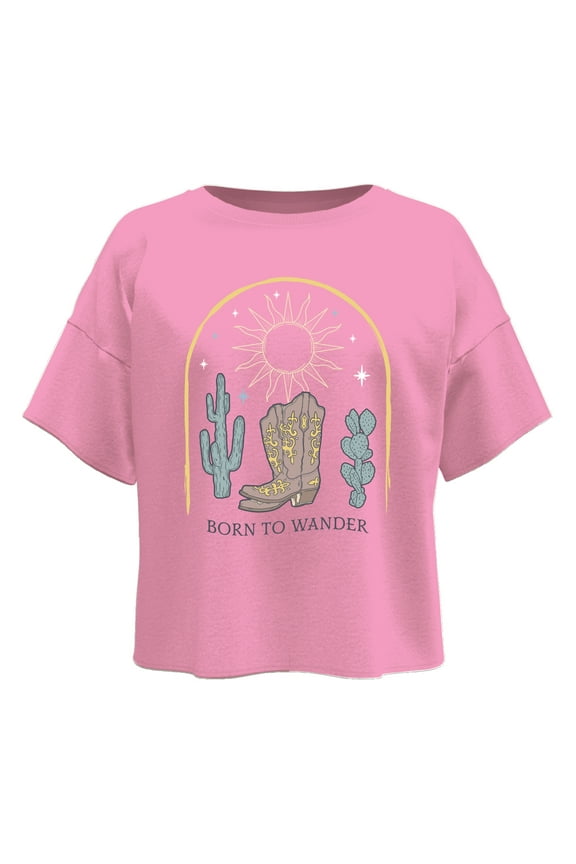 Girls Wandering Boots Graphic Short Sleeve T-Shirt, Sizes 4-18