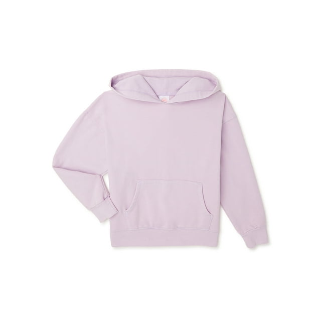 Wonder Nation Girls Washed Pullover Hoodie, Sizes 4-18 & Plus