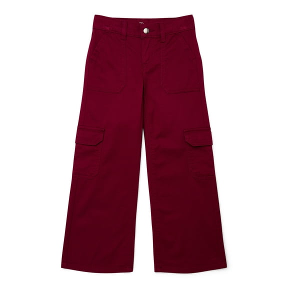 Wonder Nation Girls Wide Leg Cargo Jeans, Sizes 4-18 & Plus