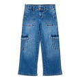 thumbnail image 1 of Wonder Nation Girls Wide Leg Cargo Jeans, Sizes 4-18 & Plus, 1 of 3