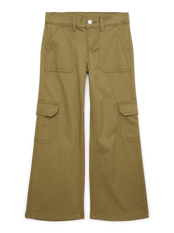 Girls Wide Leg Cargo Jeans, Sizes 4-18 & Plus
