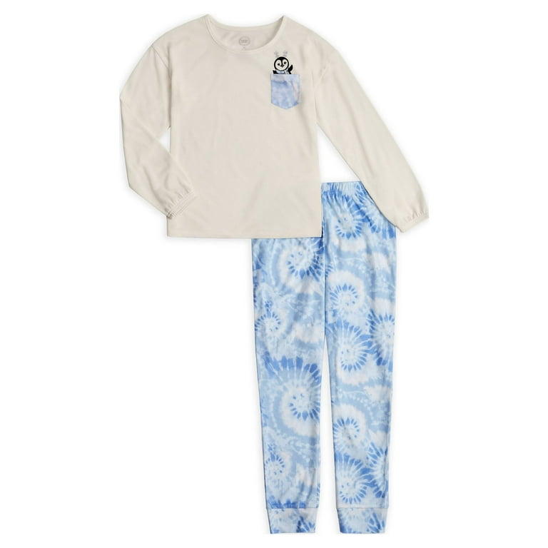 Wonder Nation Girls Winter Long Sleeve Top and Jogger 2 Piece Pajama Set Sizes 4 18 Plus Walmart