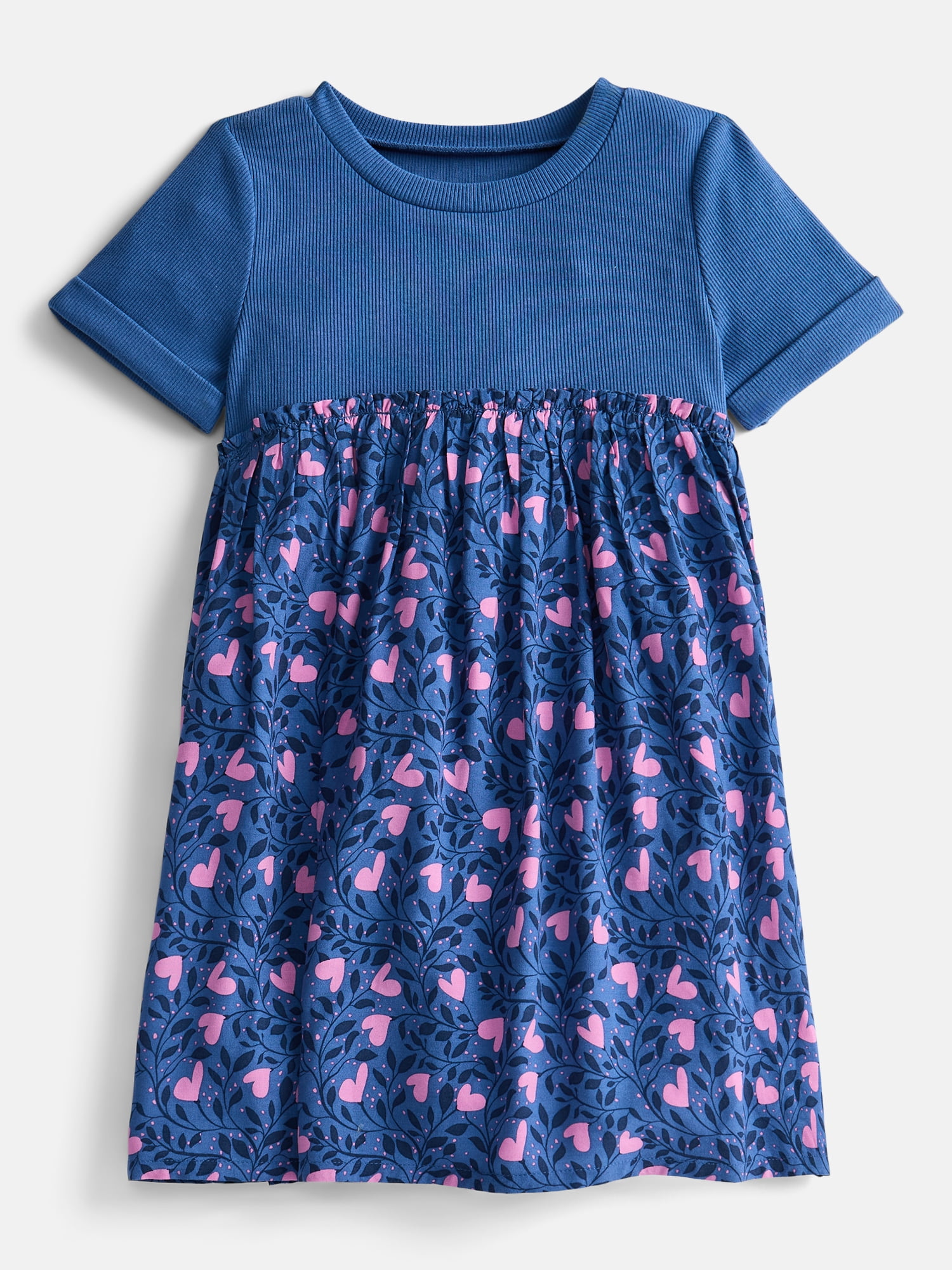 Wonder Nation Girls Woven Skirt Dress with Short Sleeves, Sizes 4-18