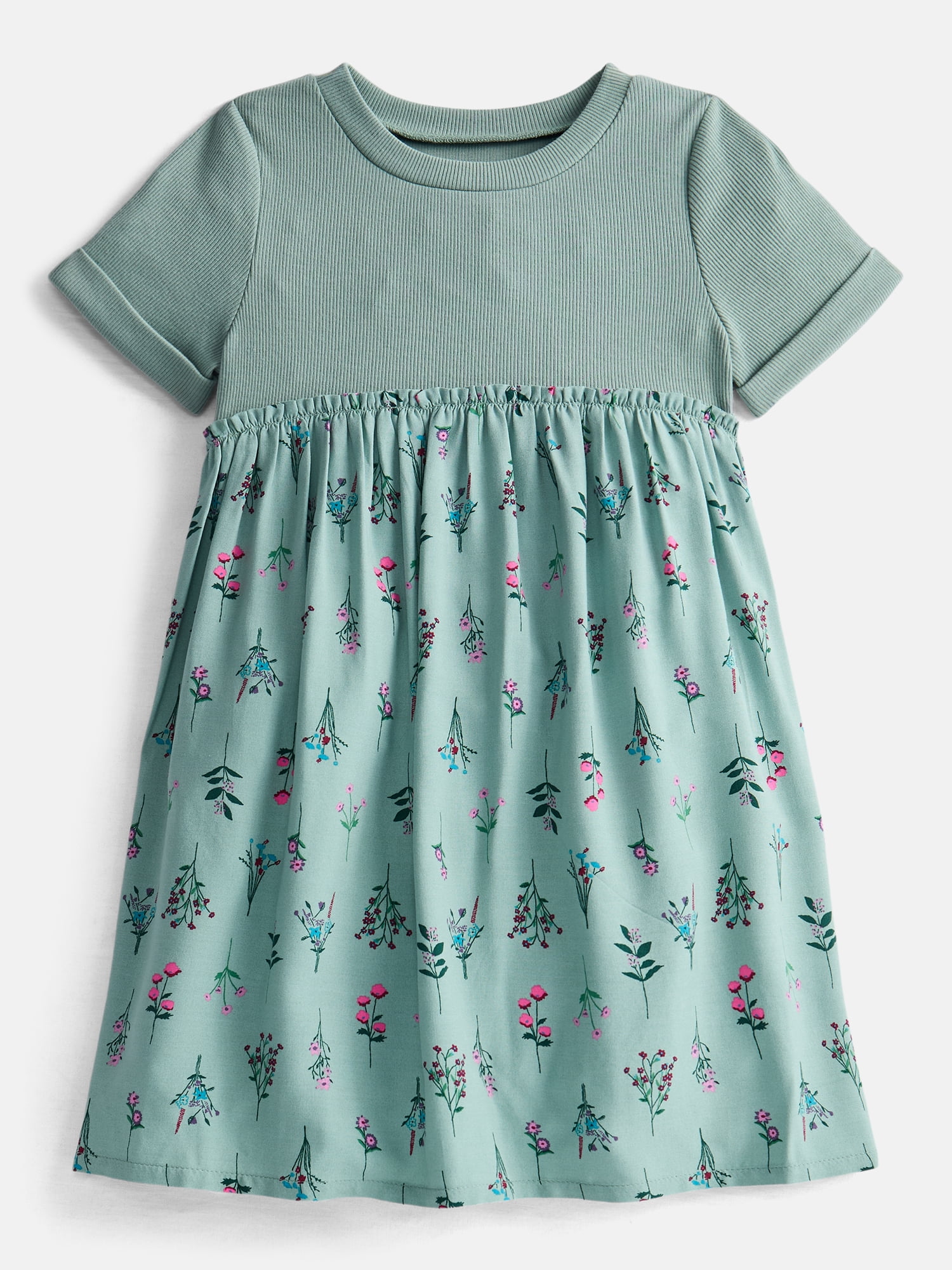 Wonder Nation Girls Woven Skirt Dress with Short Sleeves, Sizes 4-18