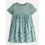 Wonder Nation Girls Woven Skirt Dress with Short Sleeves, Sizes 4-18