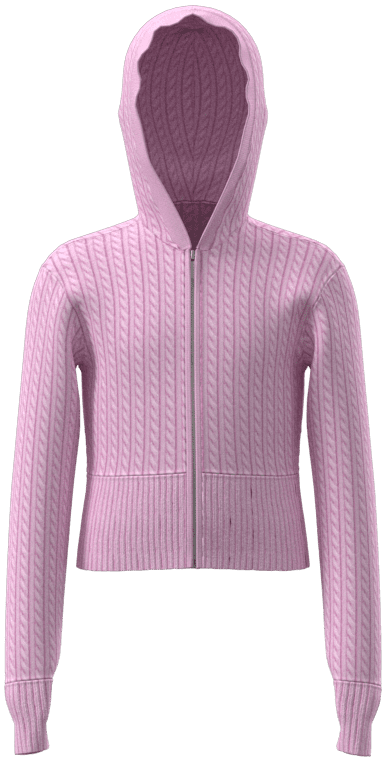 Girls Ribbed Knit Hooded Full Zip Sweater, Sizes 4-18