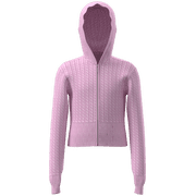 Wonder Nation Girls Ribbed Knit Hooded Full Zip Sweater, Sizes 4-18