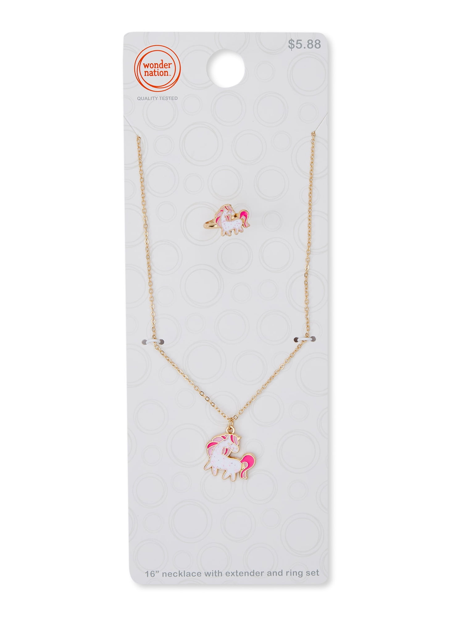 Wonder Nation Gold-Tone Unicorn Necklace and Ring, 2-Piece Wonder Nation Gold-Tone Unicorn Necklace and Ring, 2-Piece