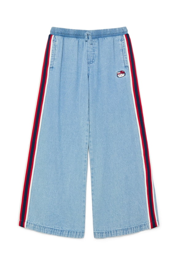 Hello Kitty Little and Big Girls Cotton Pull On Denim Pants, Sizes 4-18