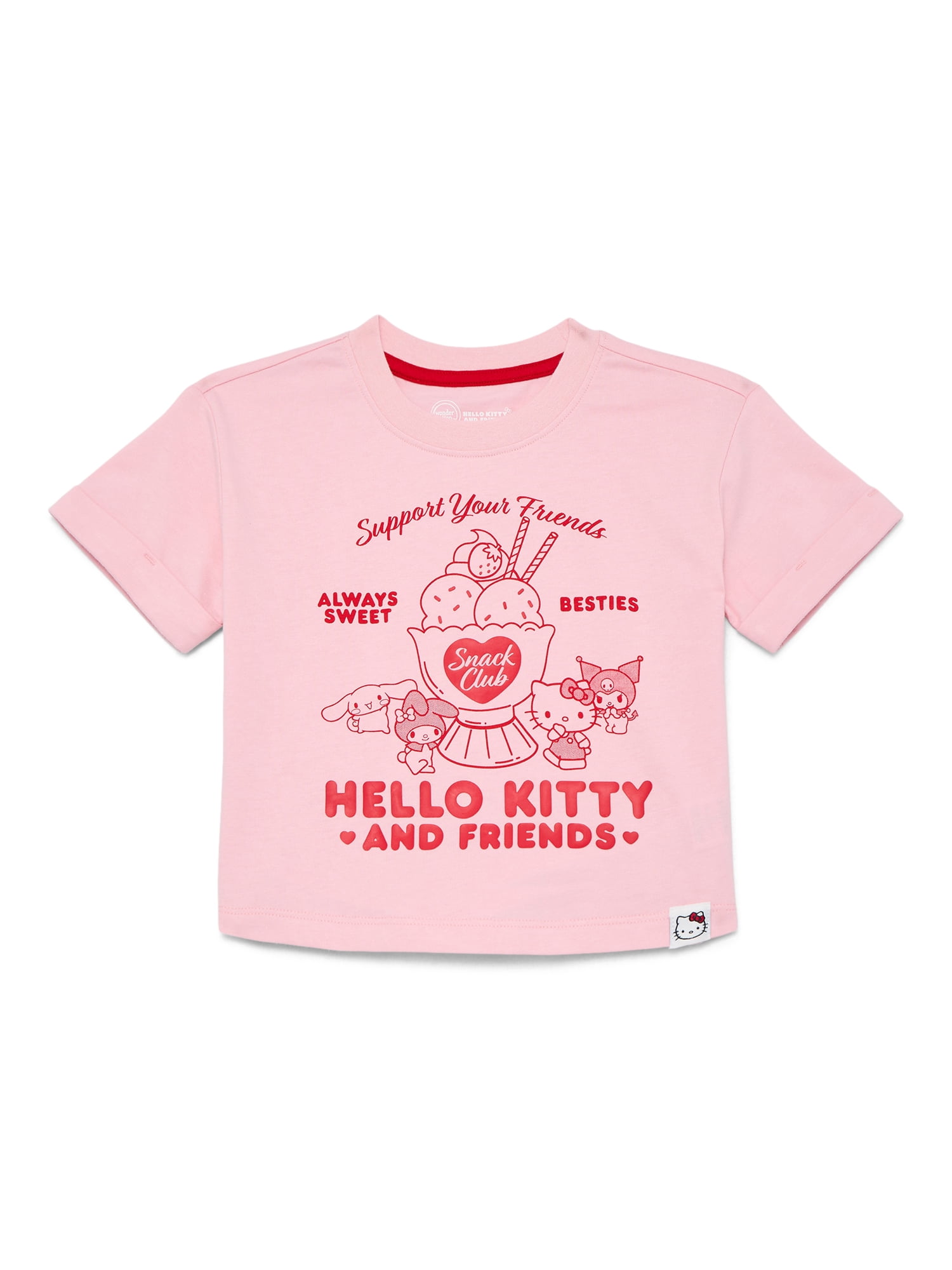 Wonder Nation x Hello Kitty Toddler Girls Graphic Tee with Short Sleeves, Sizes 12M-5T