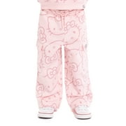 Wonder Nation Hello Kitty Baby and Toddler Girls Graphic Fleece Cargo Pants, Sizes 12M-3T