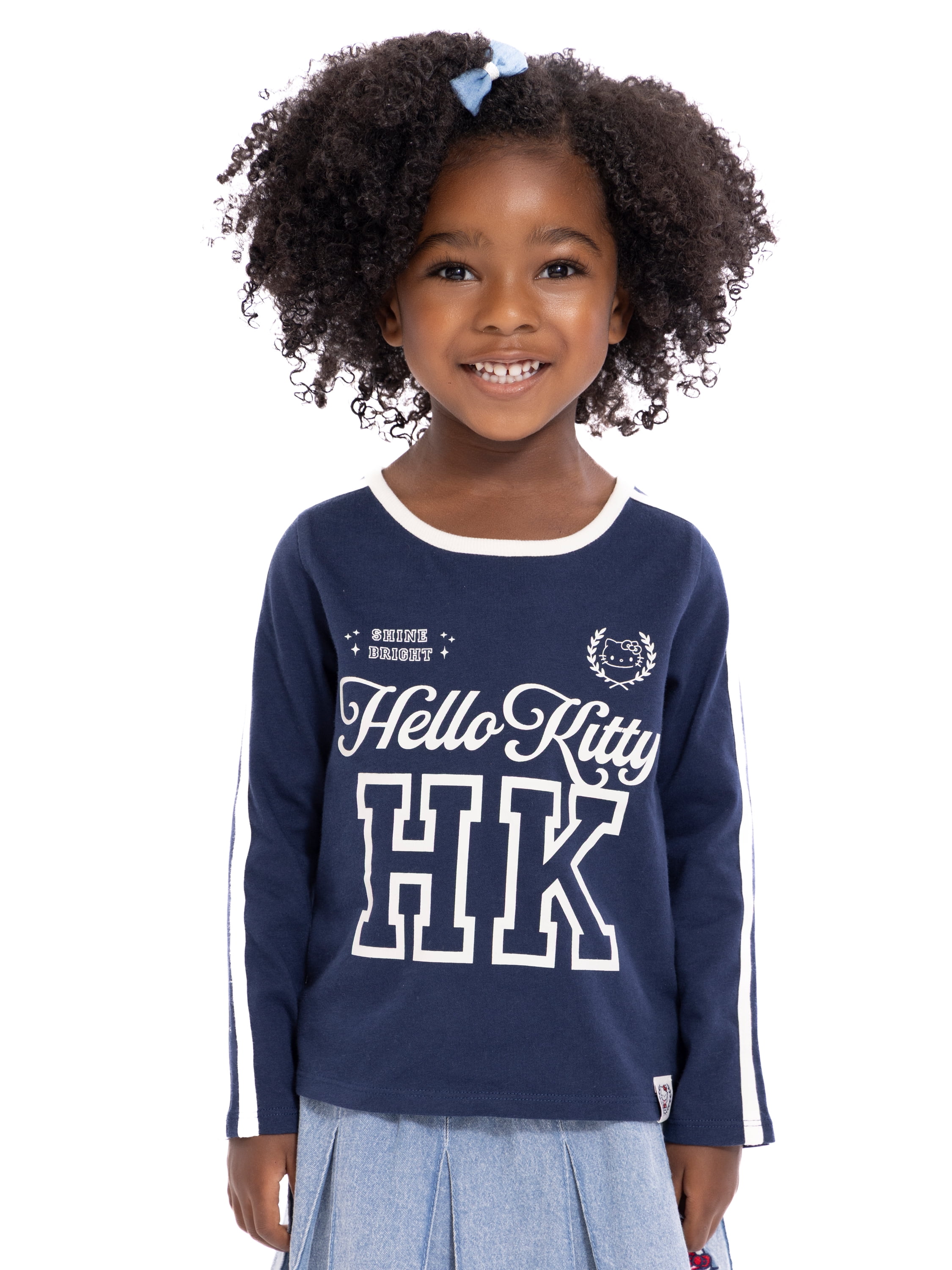 Wonder Nation Hello Kitty Baby and Toddler Girls Cotton Graphic Tee with Long Sleeves, Sizes 12M-3T