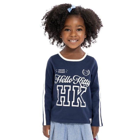 Wonder Nation Hello Kitty Baby and Toddler Girls Cotton Graphic Tee with Long Sleeves, Sizes 12M-3T