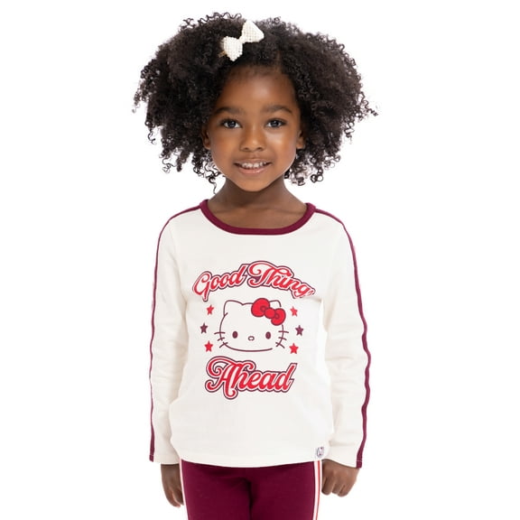 Wonder Nation Hello Kitty Baby and Toddler Girls Cotton Graphic Tee with Long Sleeves, Sizes 12M-3T