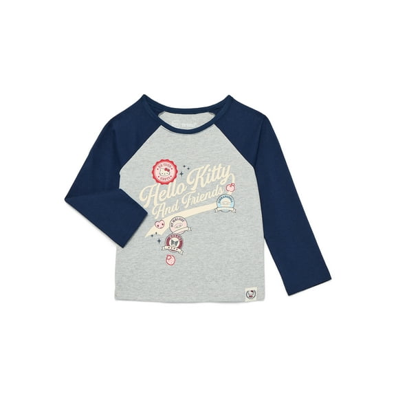 Wonder Nation Hello Kitty Baby and Toddler Girls Cotton Graphic Tee with Long Sleeves, Sizes 12M-3T