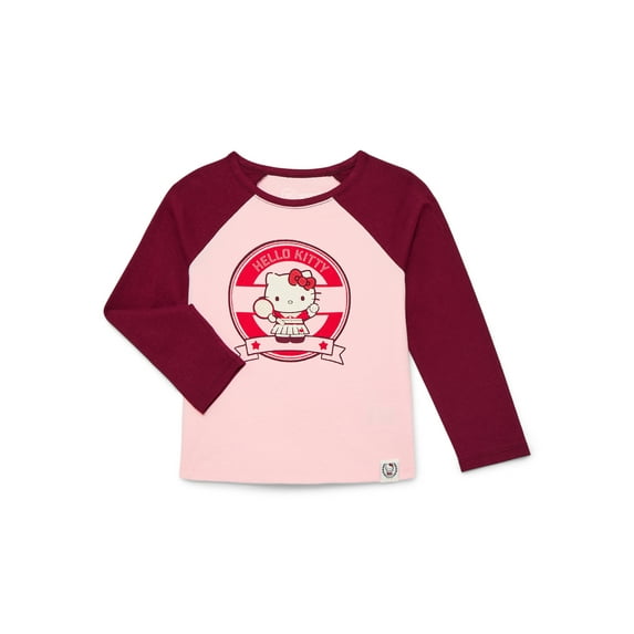 Wonder Nation Hello Kitty Baby and Toddler Girls Cotton Graphic Tee with Long Sleeves, Sizes 12M-3T