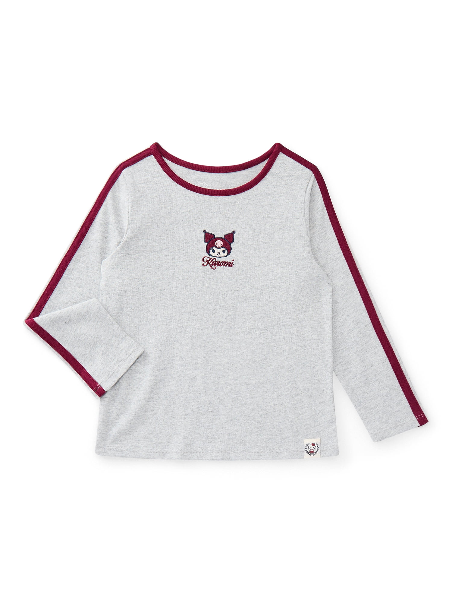 Wonder Nation Hello Kitty Baby and Toddler Girls Cotton Kuromi Graphic Tee with Long Sleeves, Sizes 12M-3T