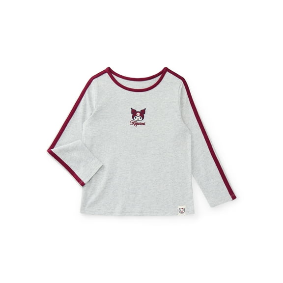 Wonder Nation Hello Kitty Baby and Toddler Girls Cotton Kuromi Graphic Tee with Long Sleeves, Sizes 12M-3T