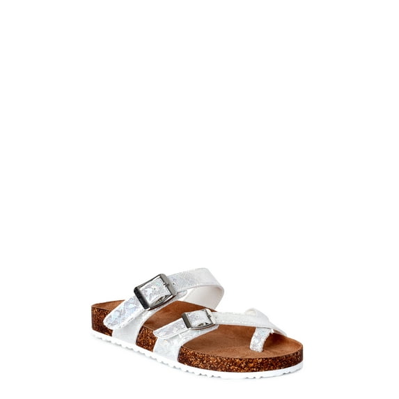 Wonder Nation Holographic Footbed Sandal (Little Girls & Big Girls)