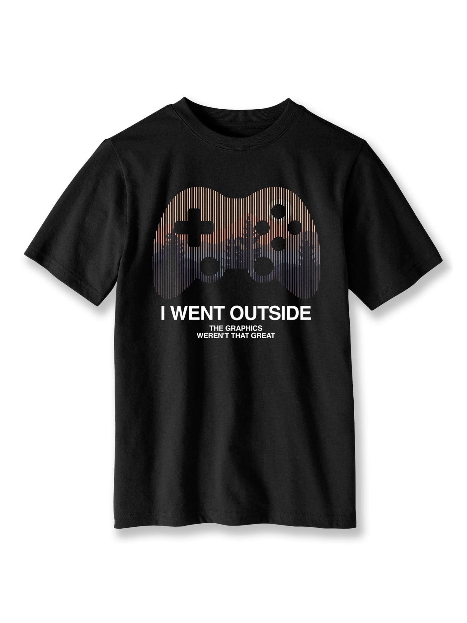 Wonder Nation, I Went Outside Boys Husky Graphic T-Shirt, Sizes LG-XL Husky