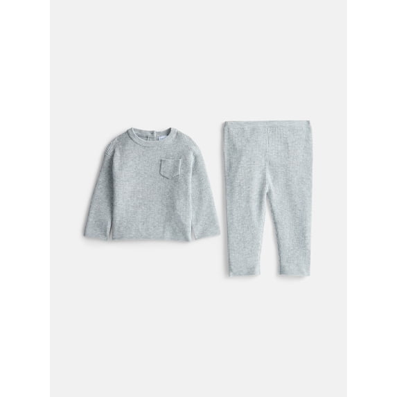 Wonder Nation Baby Boys Sweater Knit Top and Pants Set, 2 Piece, Sizes 0-3M-24M