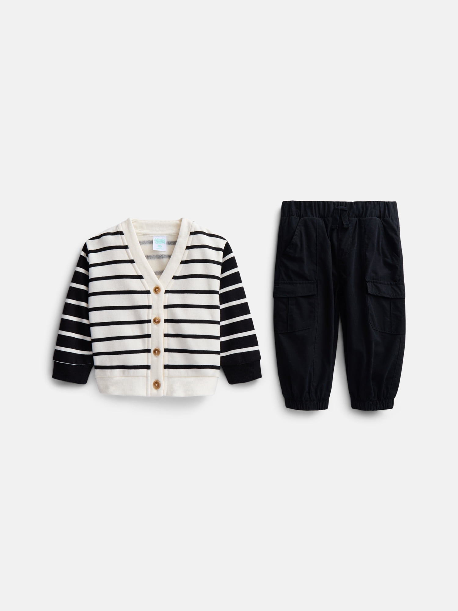 Wonder Nation Baby Boys Cardigan and Pants Set, 2 Piece, Sizes 0/3M-24M
