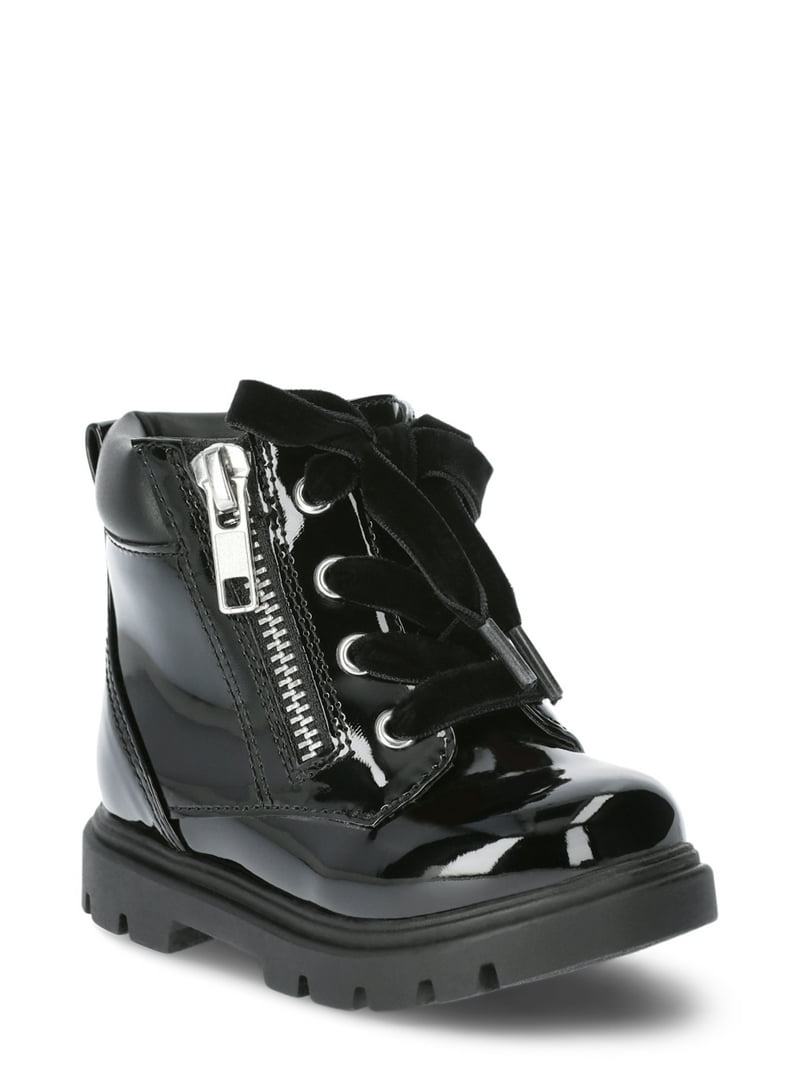 Wonder Nation Infant Girls' Patent Combat Boots