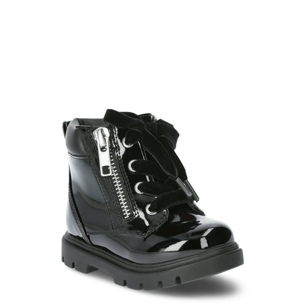 Girls black patent boots sale