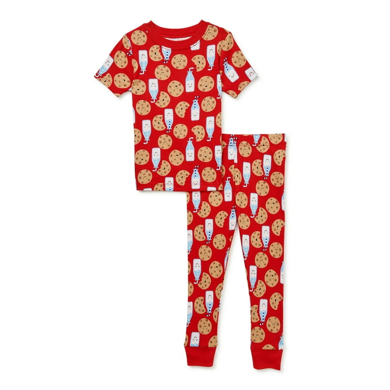 Wonder Nation Infant and Toddler Boys Milk and Cookies Sleep Set 2 Piece Sizes 12M 5T Walmart