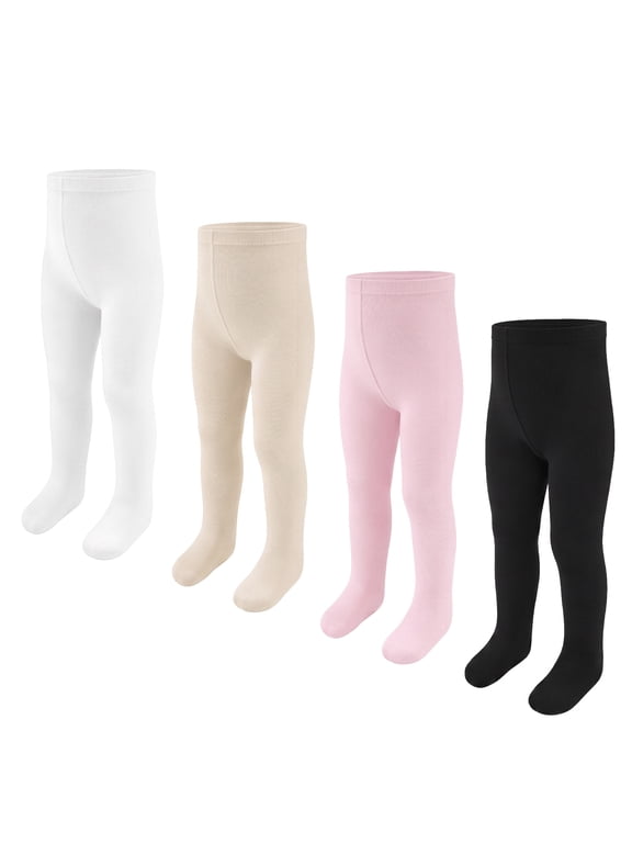 Infant and Toddler Microfiber Tights, 4-Pair Pack, Sizes 0M-5T