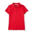 thumbnail image 1 of Wonder Nation Junior Girls' School Uniform Short Sleeve Interlock Polo, 1 of 3