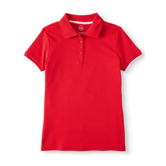 Wonder Nation Junior Girls' School Uniform Short Sleeve Interlock Polo