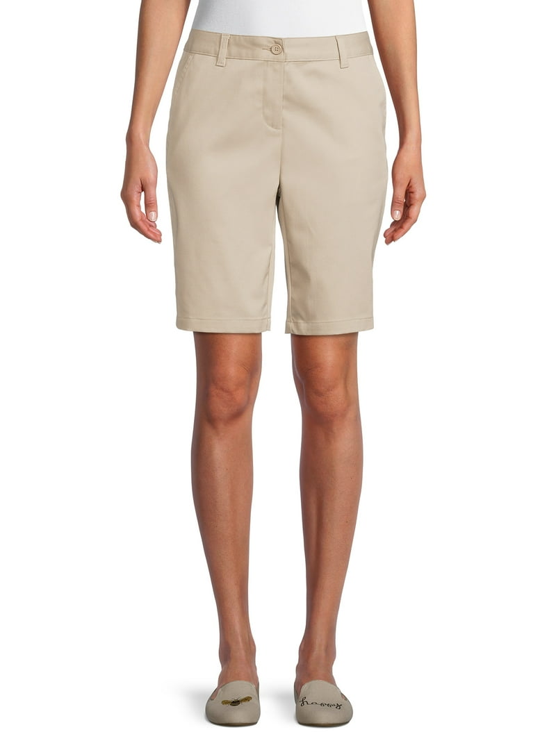 Wonder Nation Juniors School Uniform Stretch Twill Bermuda