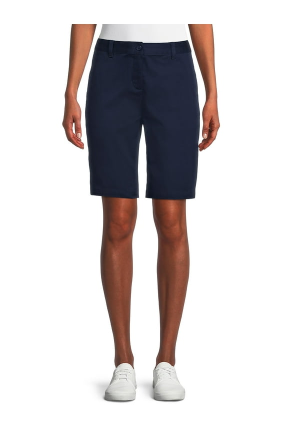 Juniors School Uniform Stretch Twill Bermuda Shorts, Sizes 3-15